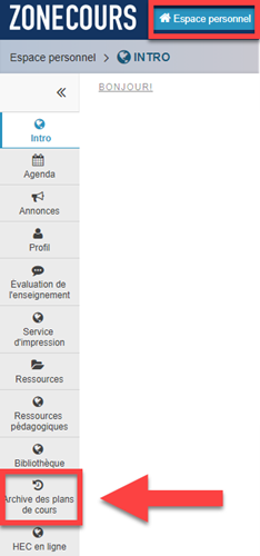 Archive plans de cours